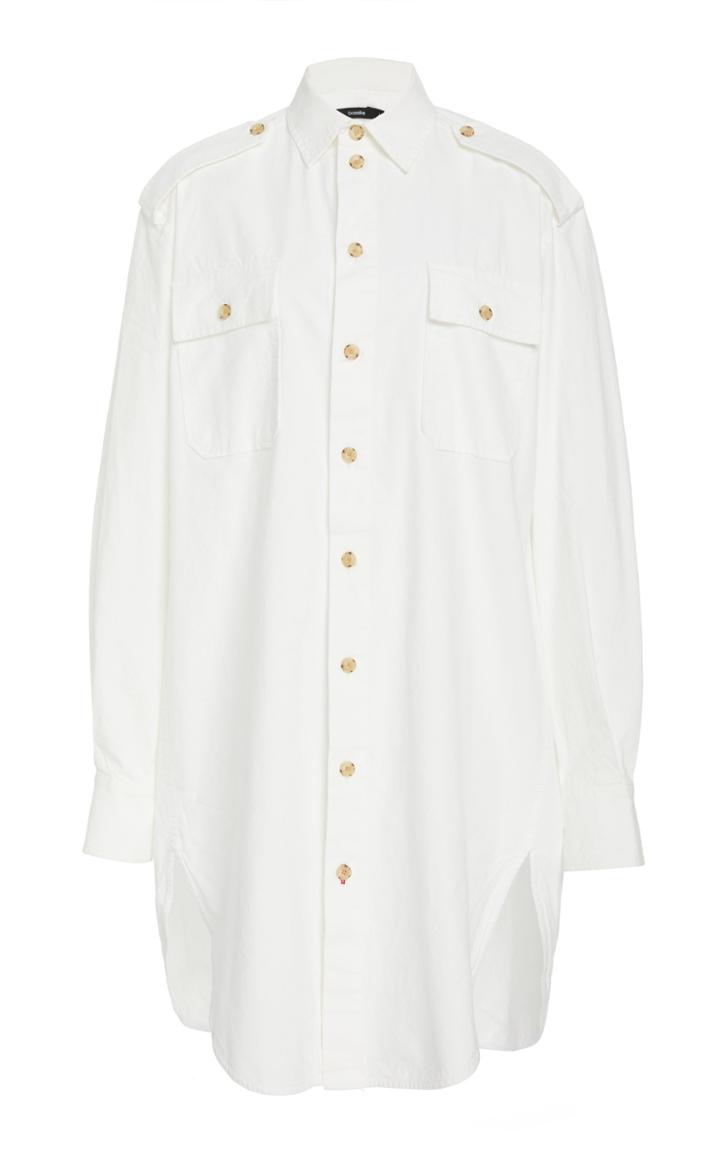 Bassike Long Sleeve Cotton Utility Shirt Dress