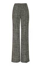 Carolina Herrera High-waisted Checked Silk And Wool Wide-leg Pants