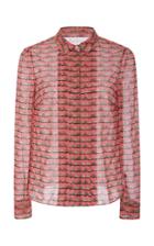 Red Valentino Geometric Heart Button-up Blouse