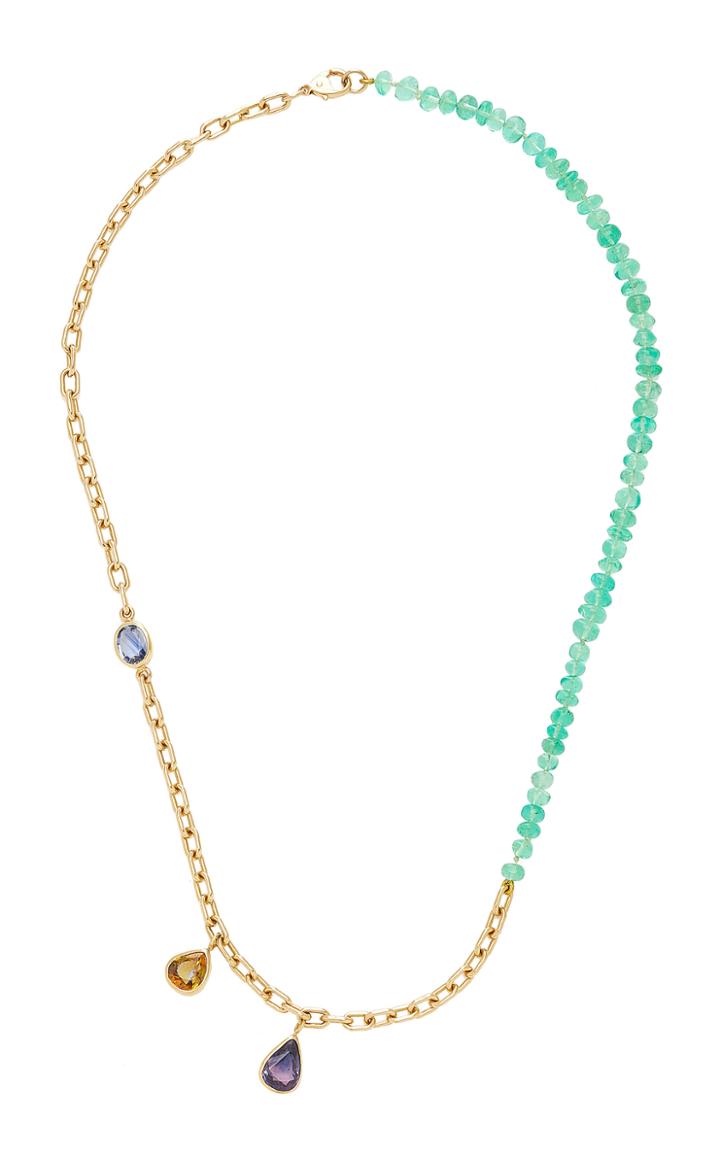 Objet-a Blue Hour 18k Gold, Sapphire And Emerald Necklace