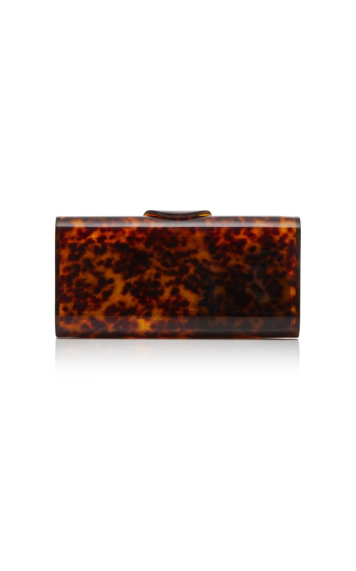 Edie Parker Lara Tortoiseshell Arcylic Clutch