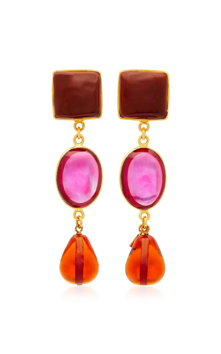 Loulou De La Falaise 24k Gold-plated Stone Earrings