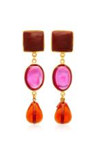 Loulou De La Falaise 24k Gold-plated Stone Earrings