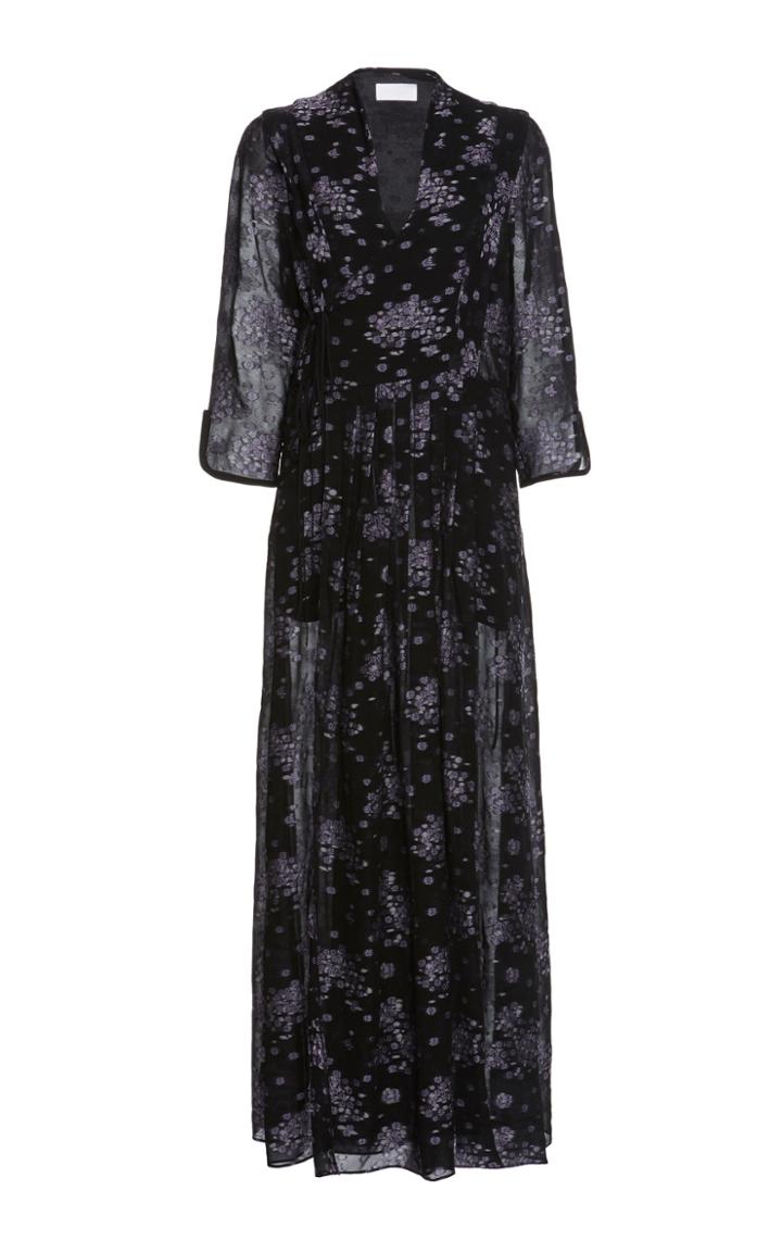 Mame Kurogouchi Floral Chiffon Wrap Dress