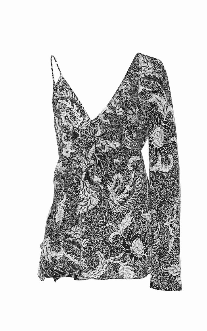 Diane Von Furstenberg Asymmetric Ruffle Front Blouse