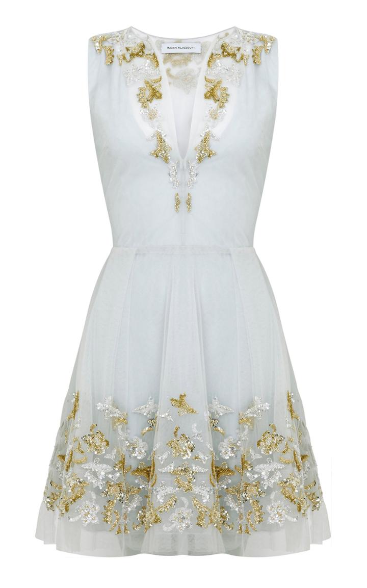 Razan Alazzouni Embellished Tulle Mini Dress
