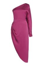 Ralph & Russo Satin One-shoulder Midi Dress