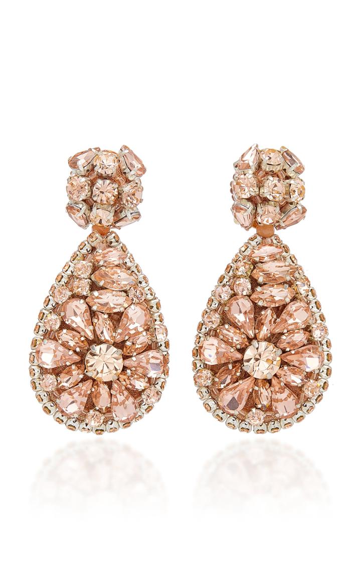 Oscar De La Renta Gold-tone Crystal Clip Earrings