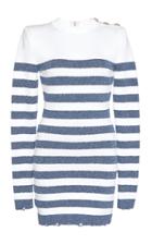 Balmain Long-sleeved Striped Mini Dress