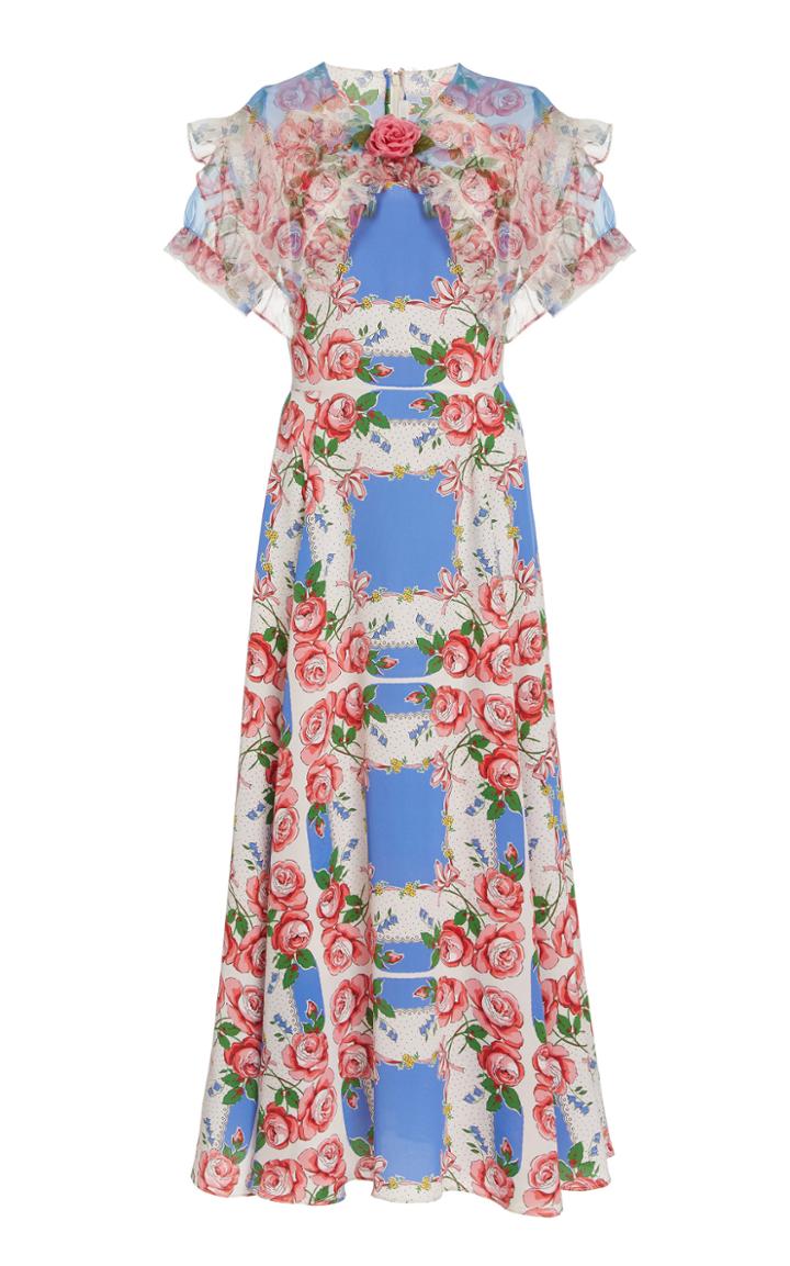 Moda Operandi Rodarte Floral Ruffle-trimmed Silk Dress