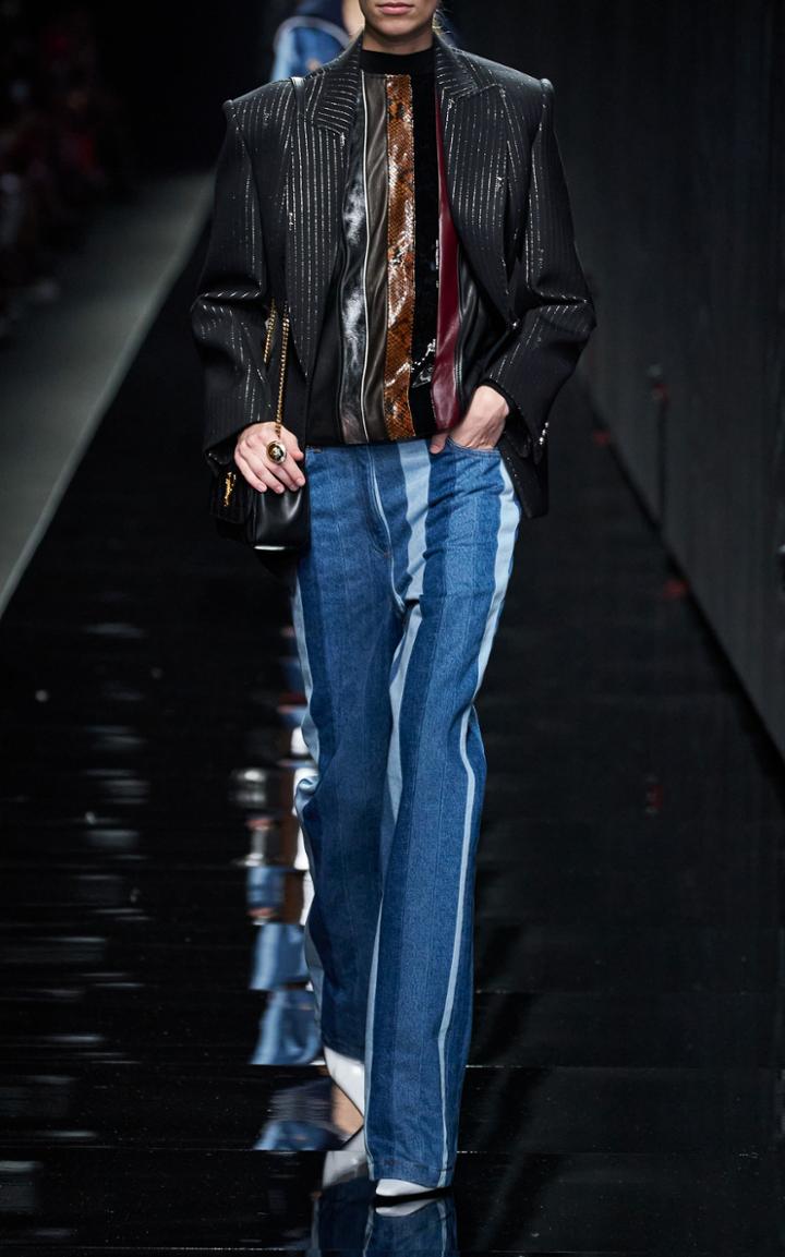 Moda Operandi Versace Paneled Leather Top