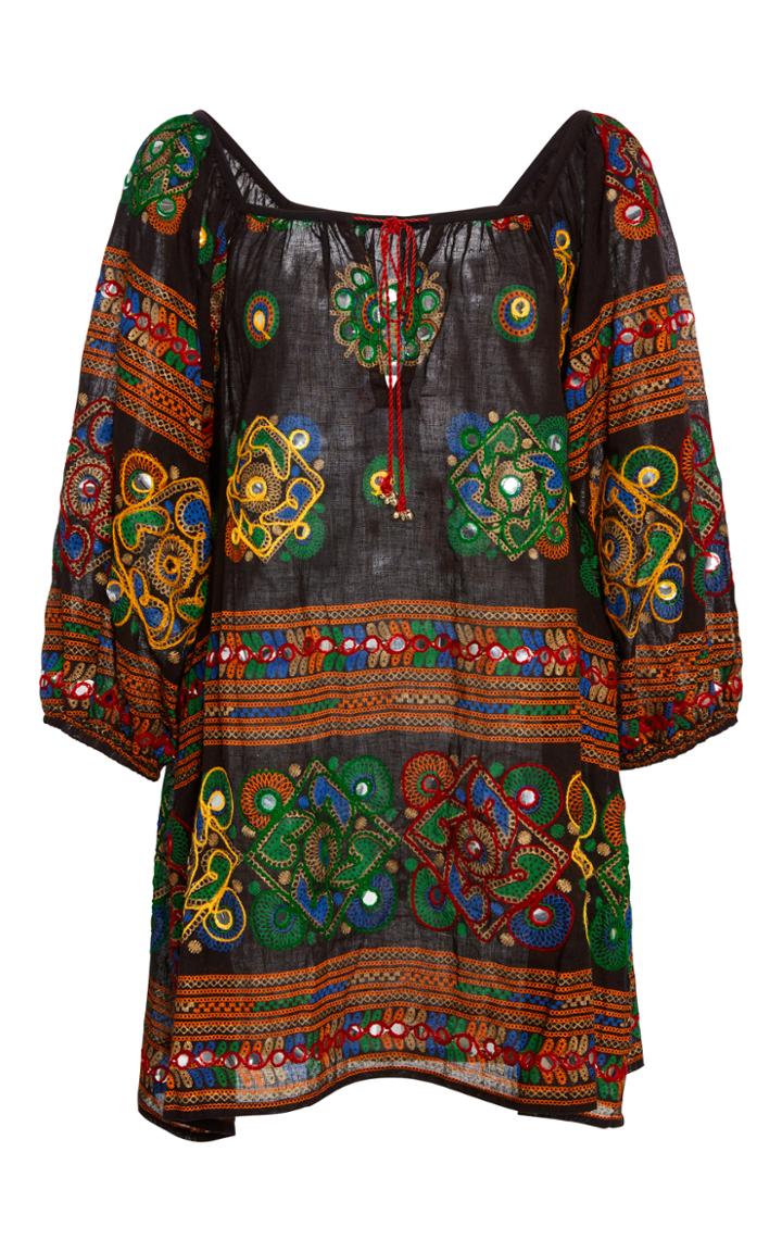 Juliet Dunn Embroidered Cotton-gauze Mini Dress