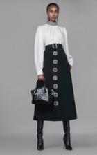 Moda Operandi Andrew Gn Embroidered Crepe A-line Skirt