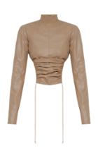 Moda Operandi Aleksandre Akhalkatsishvili Ruched Faux Leather Top