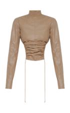 Moda Operandi Aleksandre Akhalkatsishvili Ruched Faux Leather Top