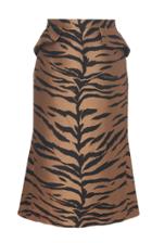 Carolina Herrera High Waist Tiger Jacquard Fluted Skirt