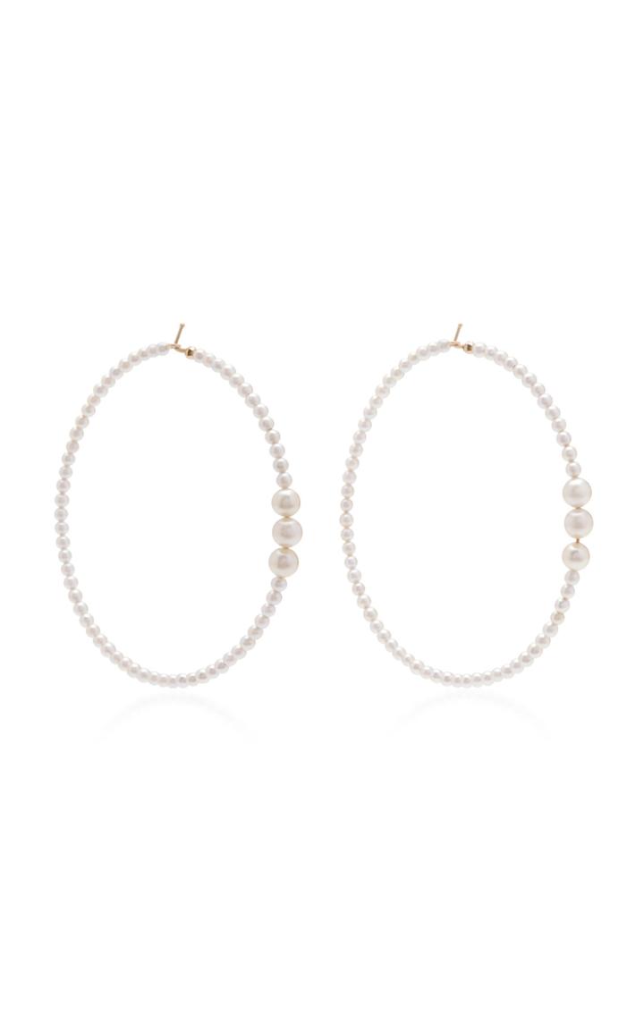 Mizuki 14k Earring Mixed Akoya Extra Large Hoop