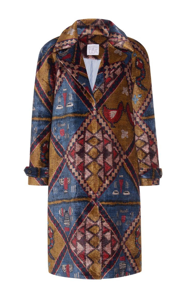 Stella Jean Printed Velvet Overcoat