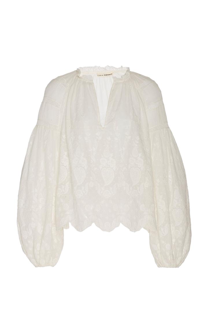 Ulla Johnson Harper Cotton Eyelet Blouse Size: 0