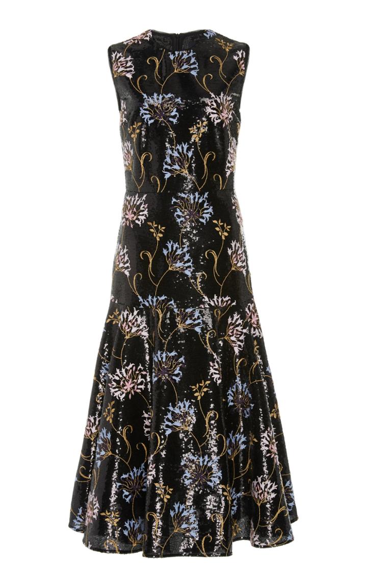 Giambattista Valli Pailette Floral-print Sleeveless Dress