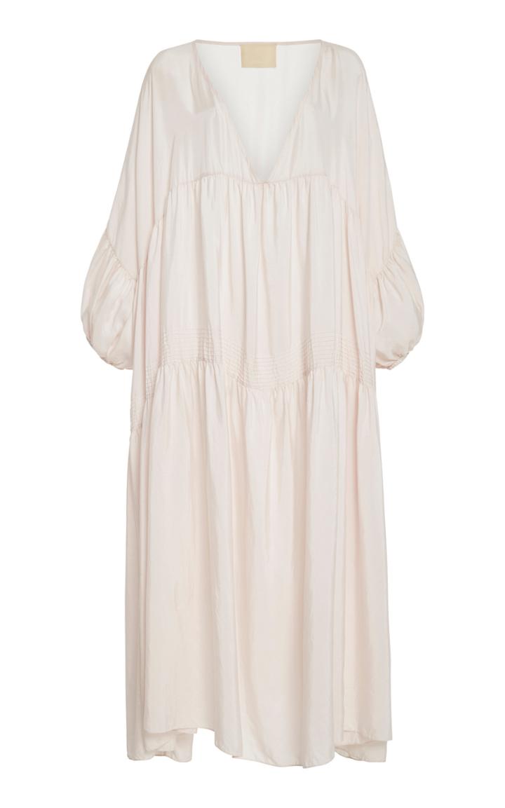 Anaak Airi Pleated Silk-georgette Midi Dress