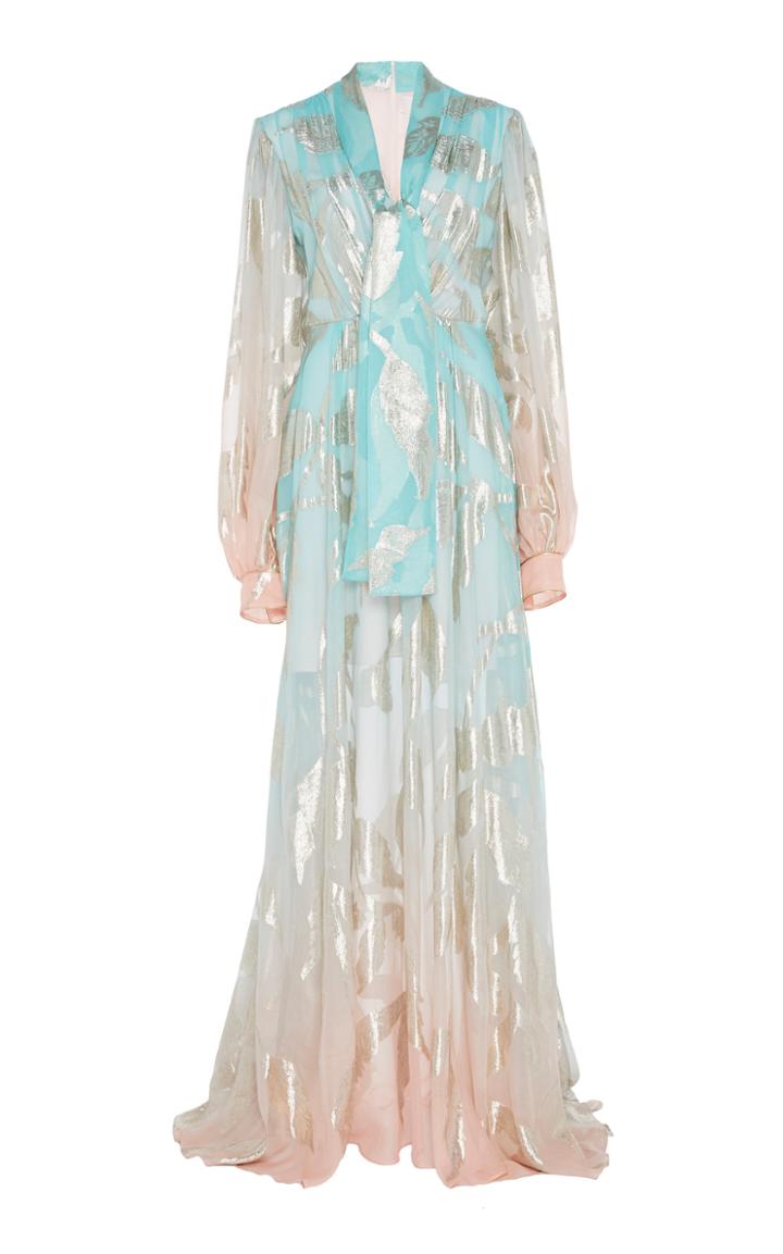 Peter Pilotto Gold Leaf Jacquard Gown