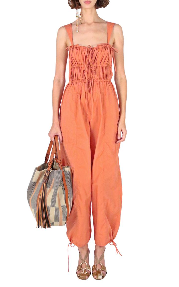 Moda Operandi Ulla Johnson Tatum Smocked Cotton Jumpsuit