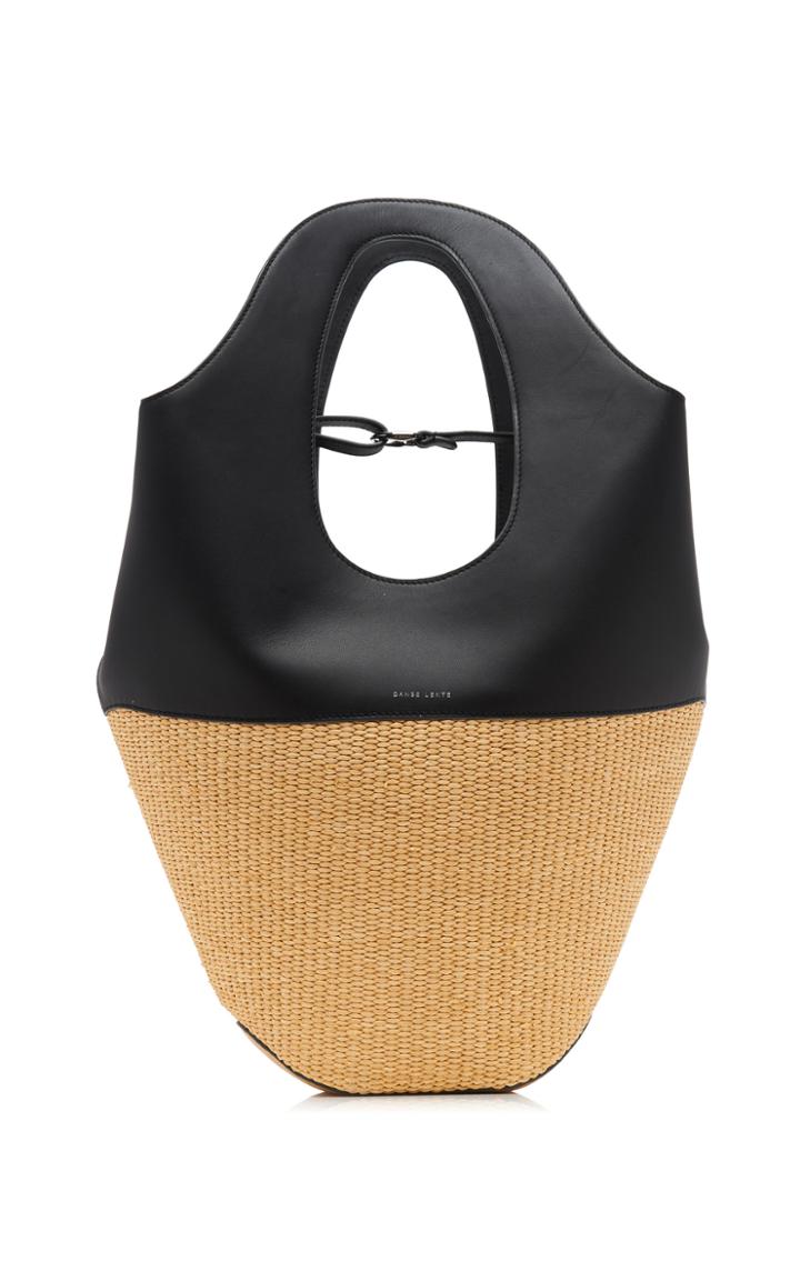 Danse Lente Large Leather And Raffia Tote