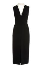 Victoria Beckham Two-tone Crepe Midi Dress