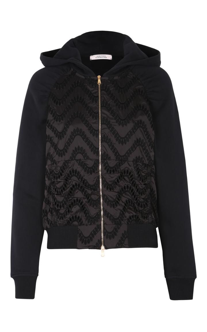 Dorothee Schumacher Airy Volume Embroidered Zip Sweatshirt