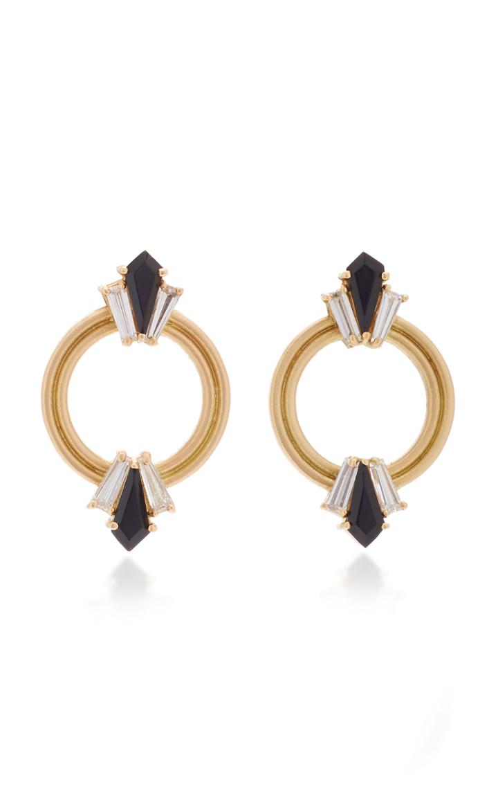 Doryn Wallach Dorothy Diamond Hoop Statement Earrings