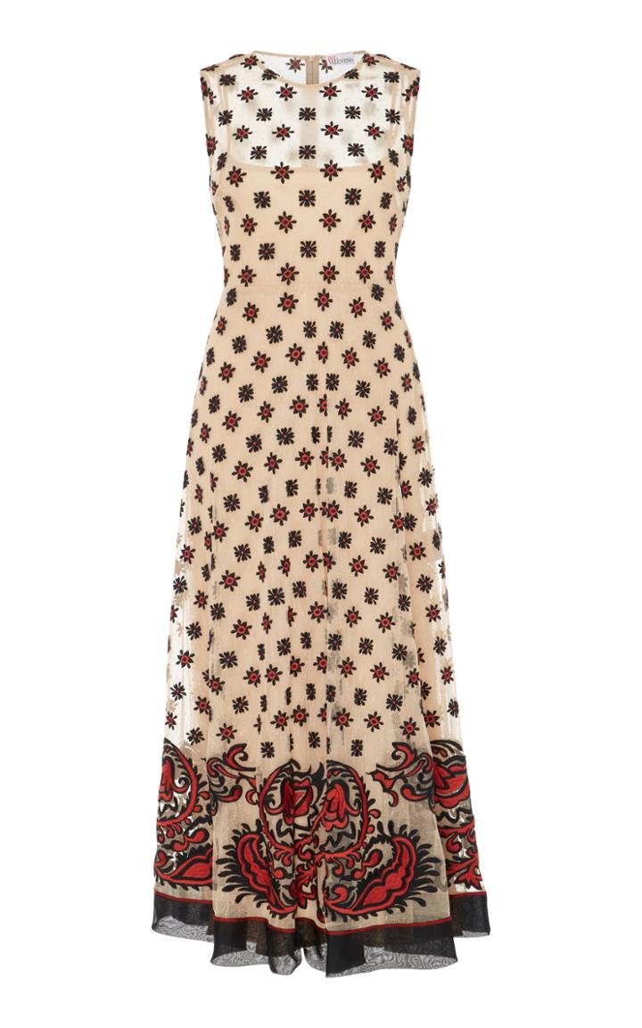 Red Valentino Point D'esprit Midi Dress