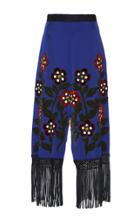 Andrew Gn Bead Embroidered Fringe Pants