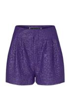 Moda Operandi Rotate Janis Pleated Metallic Jacquard Shorts