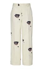 Moda Operandi Giambattista Valli Floral Embroidered High-rise Straight-leg Pants Siz