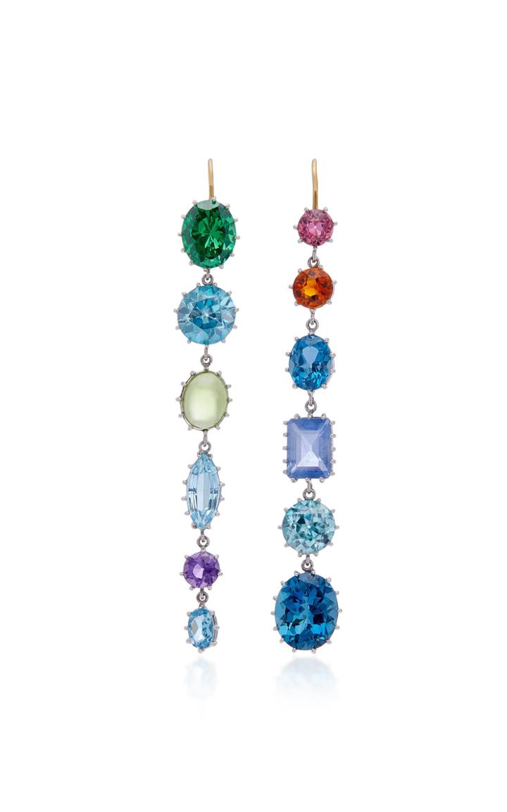 Renee Lewis 18k White Multi-stone Earrings