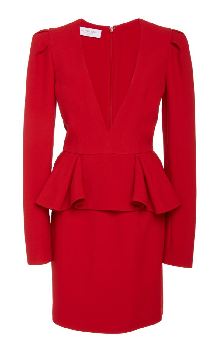 Michael Kors Collection Crepe Peplum Dress
