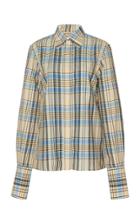 Victoria Beckham Plaid Wool Button-down Shirt
