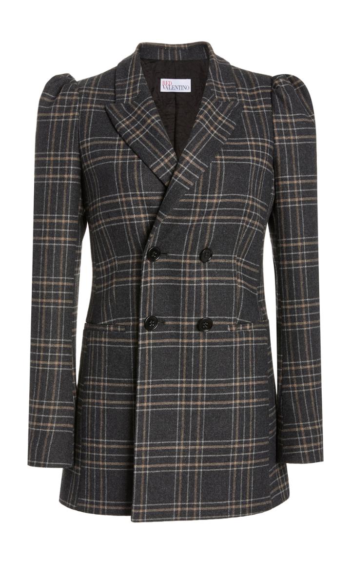 Moda Operandi Red Valentino Double-breasted Tartan Plaid Blazer