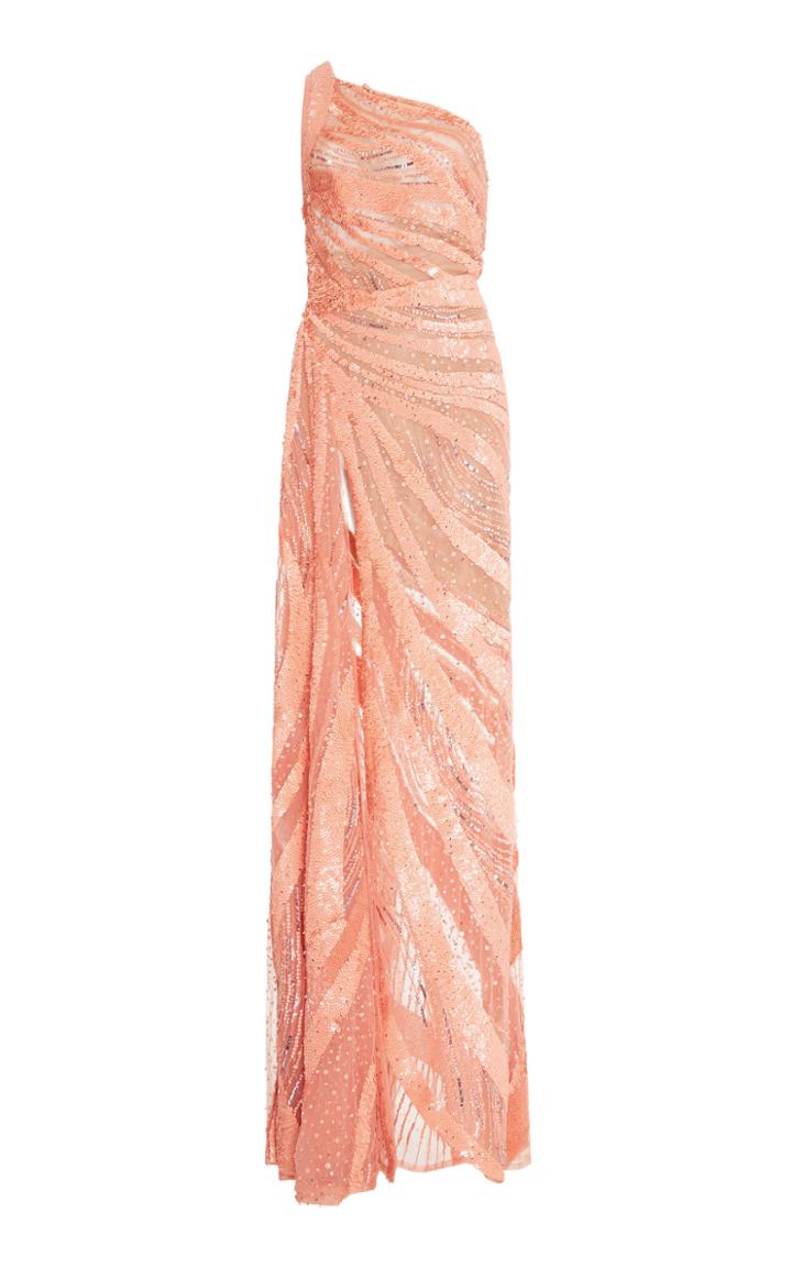 Elie Saab One Shoulder Sequin Gown