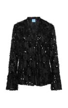 Macgraw Nocturnal Sequined Organza-trim Top