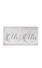 Preciously Paris Mr & Mrs Jacquard Silk Clutch