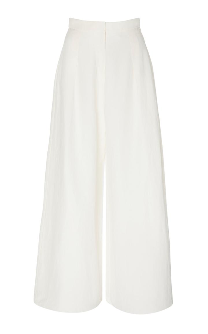 Noon By Noor Joey Silk And Linen Blend Wide Leg Pants