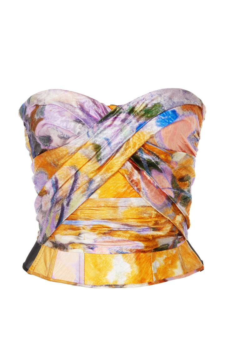 Moda Operandi Peter Pilotto Printed Matelass Corset Top Size: 4