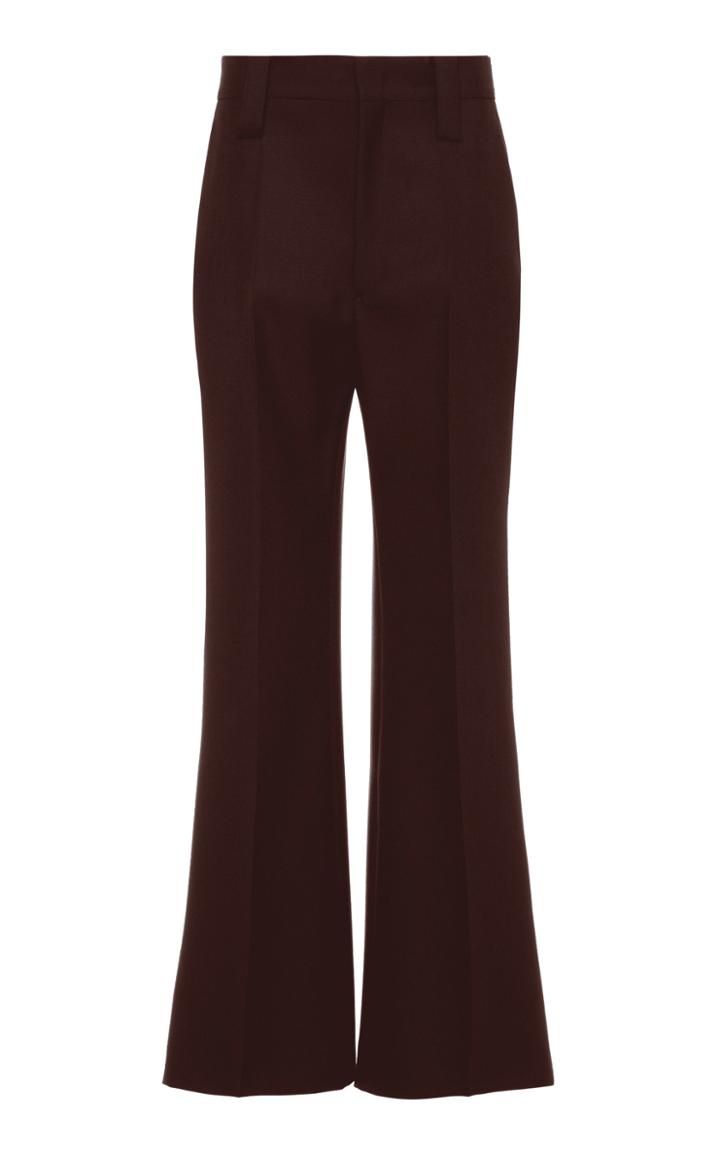 Prada High-rise Wide-leg Mohair Wool Pants