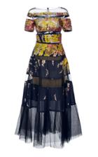 Pamella Roland Fils-coupe Tea Length Dress