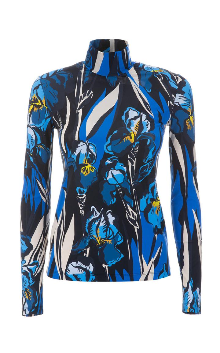 Moda Operandi La Doublej Printed Stretch-jersey Turtleneck Top