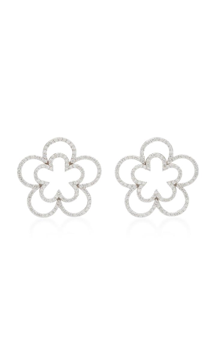 Ashley Mccormick 18k White Gold And Diamond Earrings