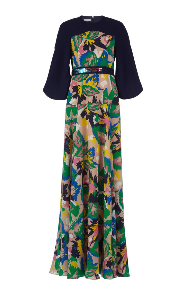 Delpozo Long Printed Dress
