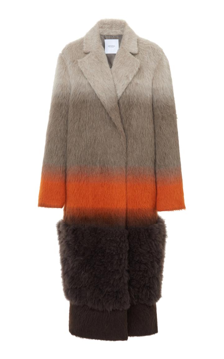 Agnona Alpaca Coat With Cashmere Shearling